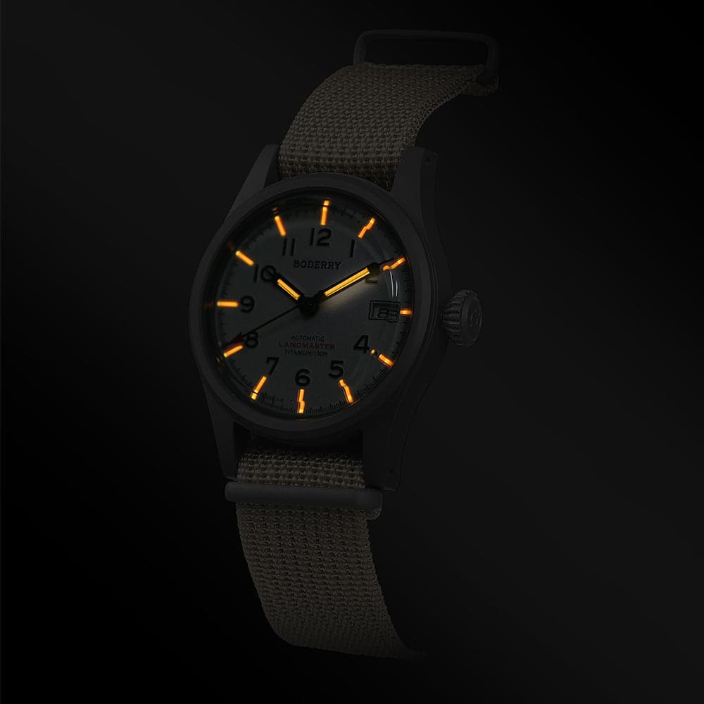 LANDMASTER - 100M Waterproof Titanium Automatic Field Watch | White thumbnail 2