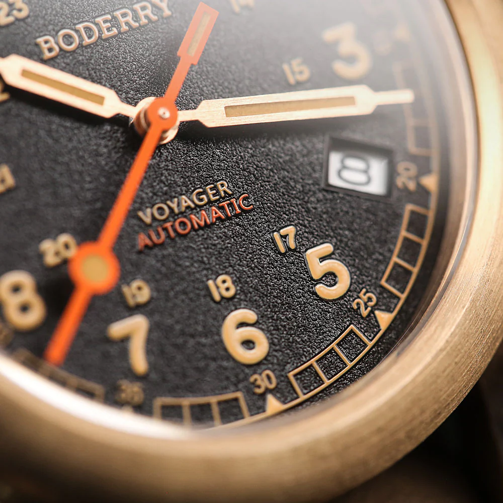 VOYAGER - 100M Waterproof Bronze Automatic Field Watch | Black thumbnail 2