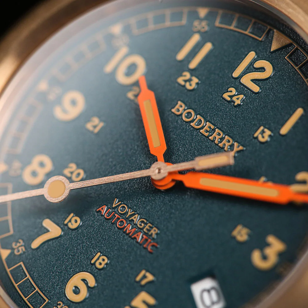 VOYAGER - 100M Waterproof Bronze Automatic Field Watch | Sandstone Green thumbnail 2
