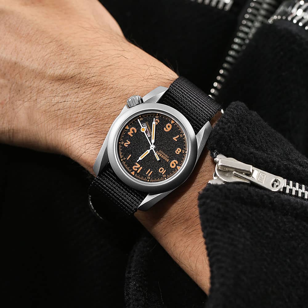 VOYAGER - 100M Waterproof Titanium Automatic Field Watch | Volcanic Gray-Day,Date thumbnail 2