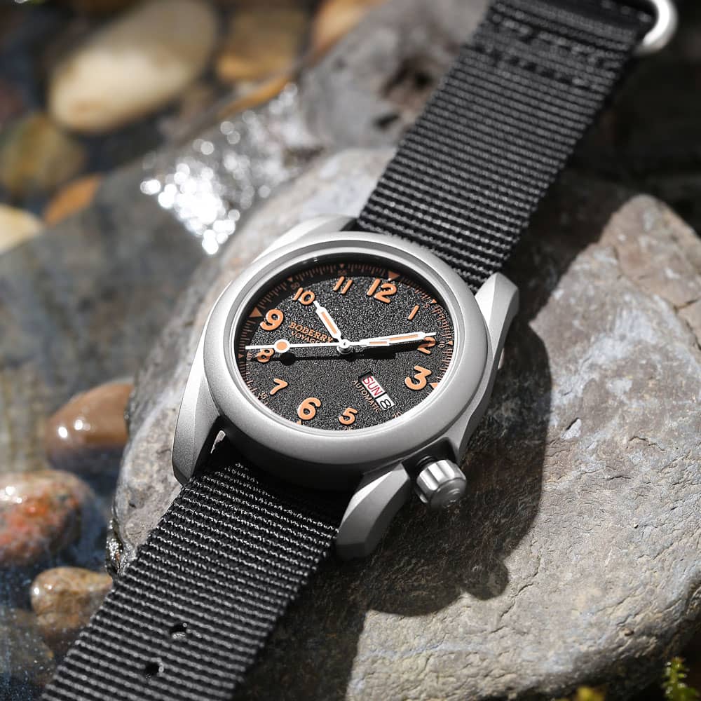 VOYAGER - 100M Waterproof Titanium Automatic Field Watch | Volcanic Gray-Day,Date thumbnail 4