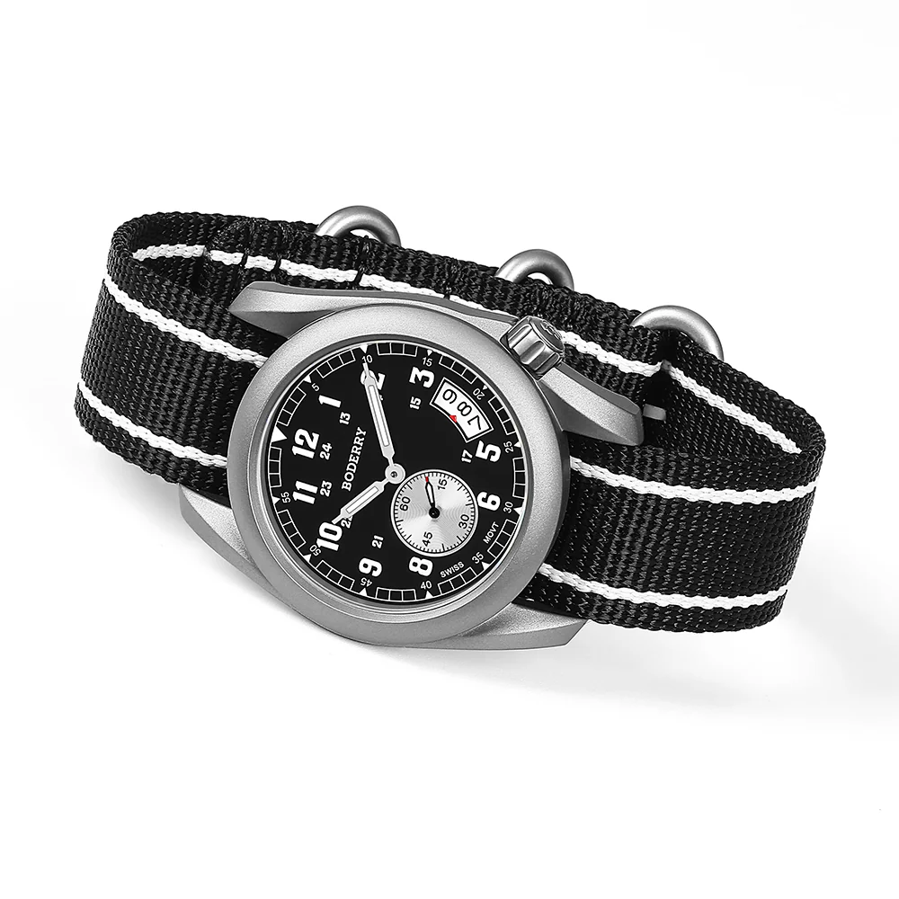 VOYAGER 38 - 100M Waterproof Titanium Field Watch | Black thumbnail 4