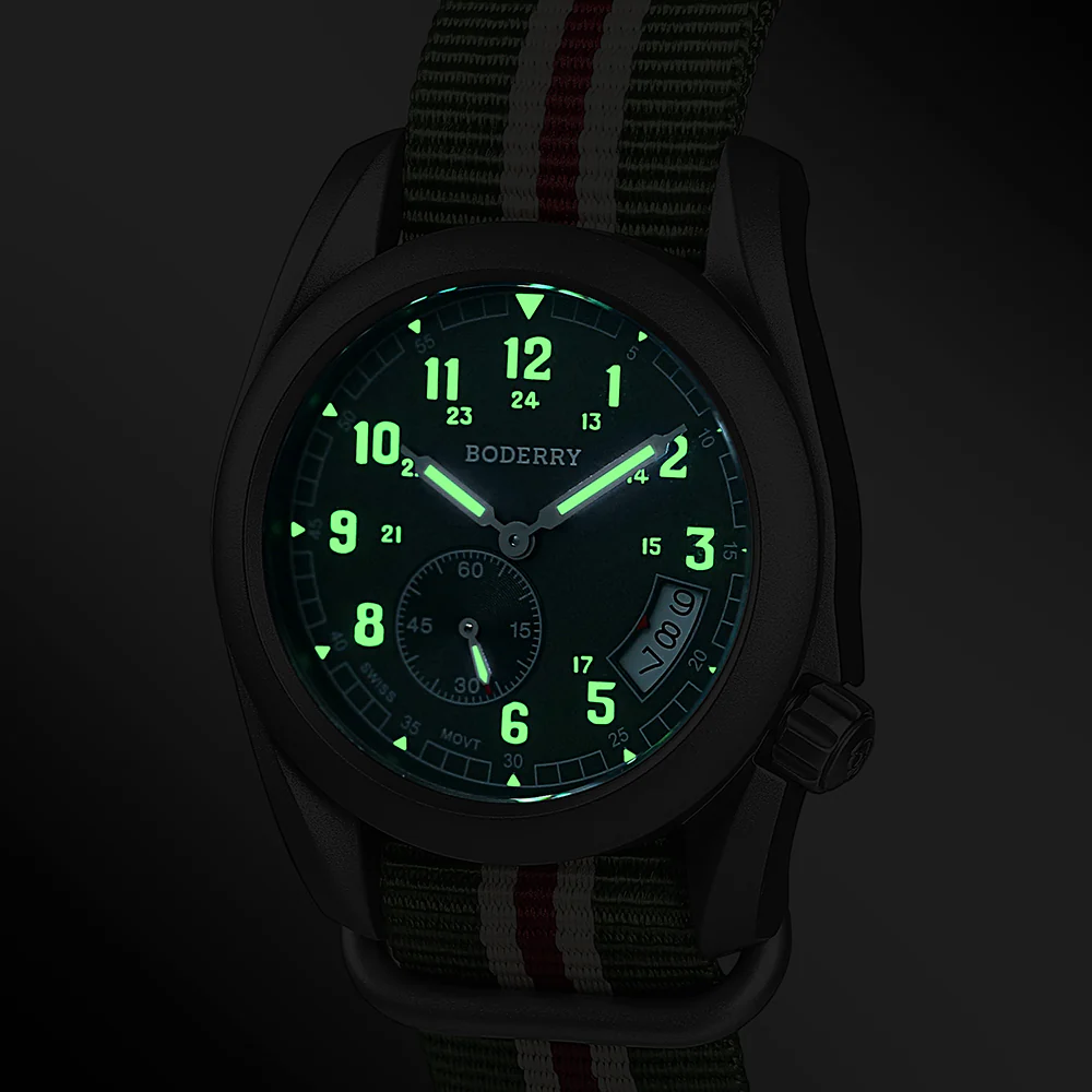 VOYAGER 38 - 100M Waterproof Titanium Field Watch | Green thumbnail 2