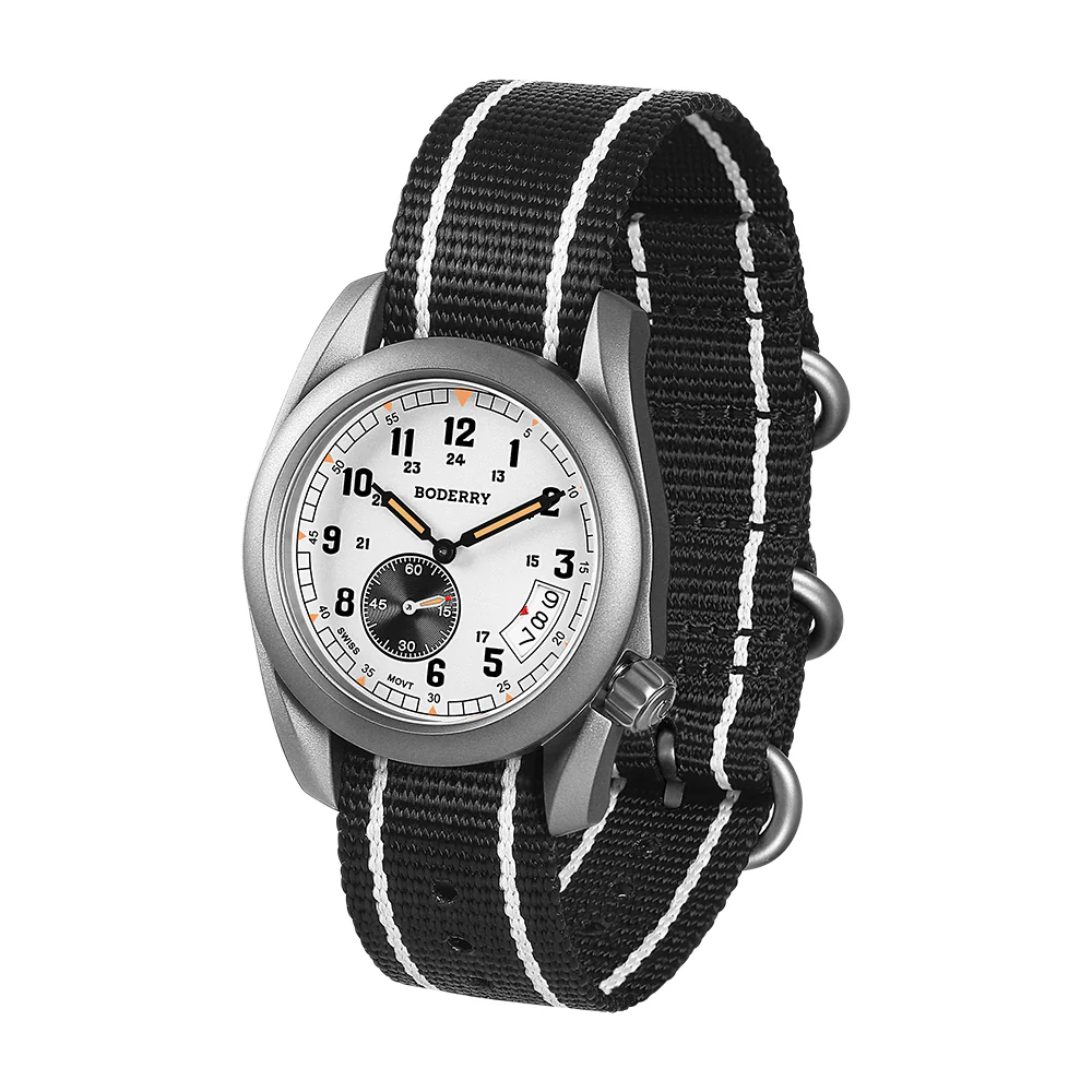 VOYAGER 38 - 100M Waterproof Titanium Field Watch | White thumbnail 2