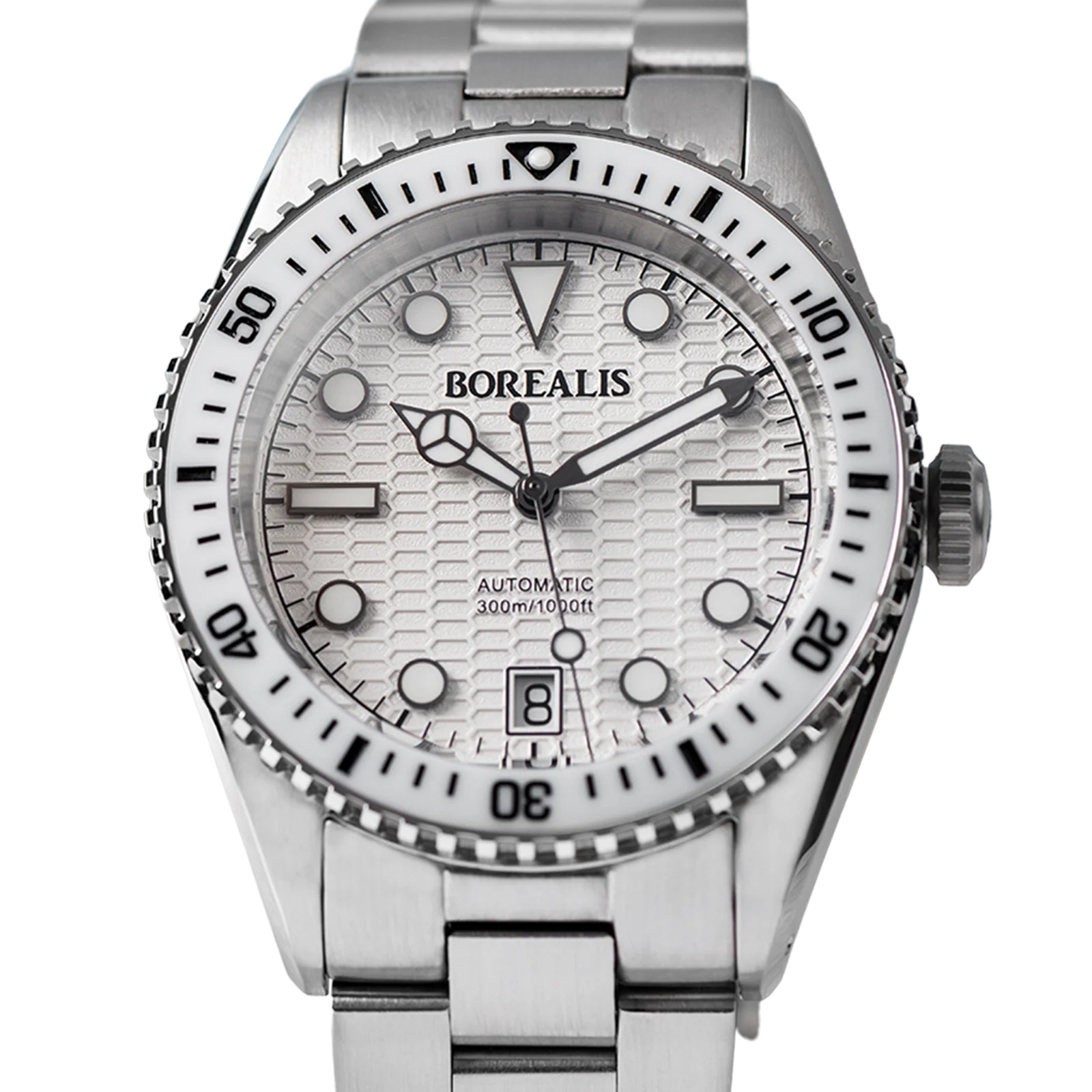 Borealis Bull Shark V2 White Dial Mercedes Hands Date Miyota 9015 BBSV2BB thumbnail 3