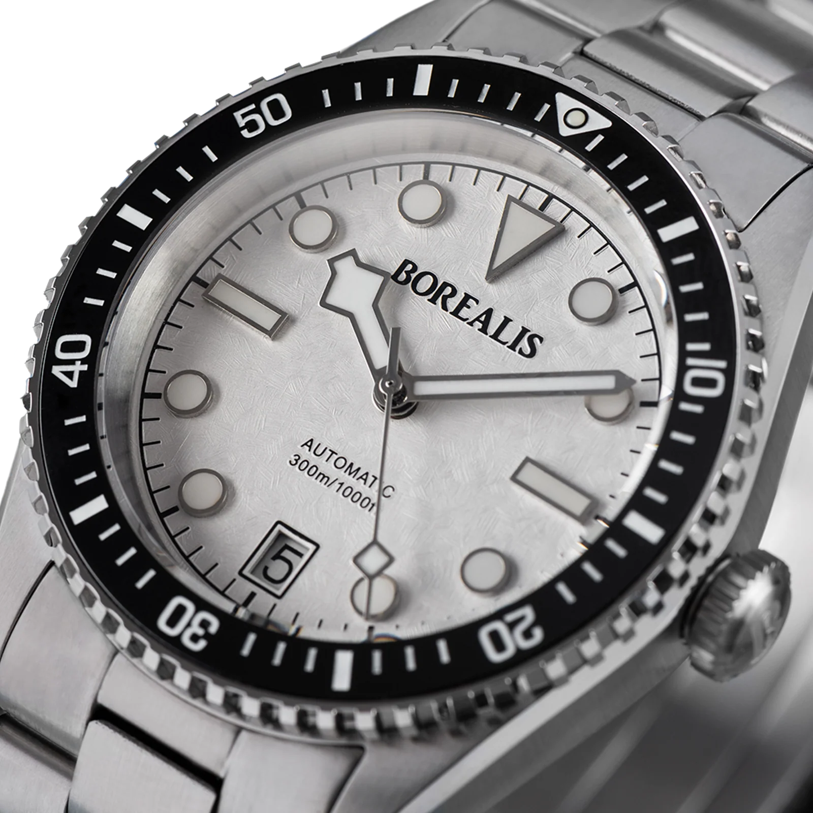 Borealis Bull Shark V2 White Dial Snowflake Hands Date Miyota 9015 BBSV2BE thumbnail 3