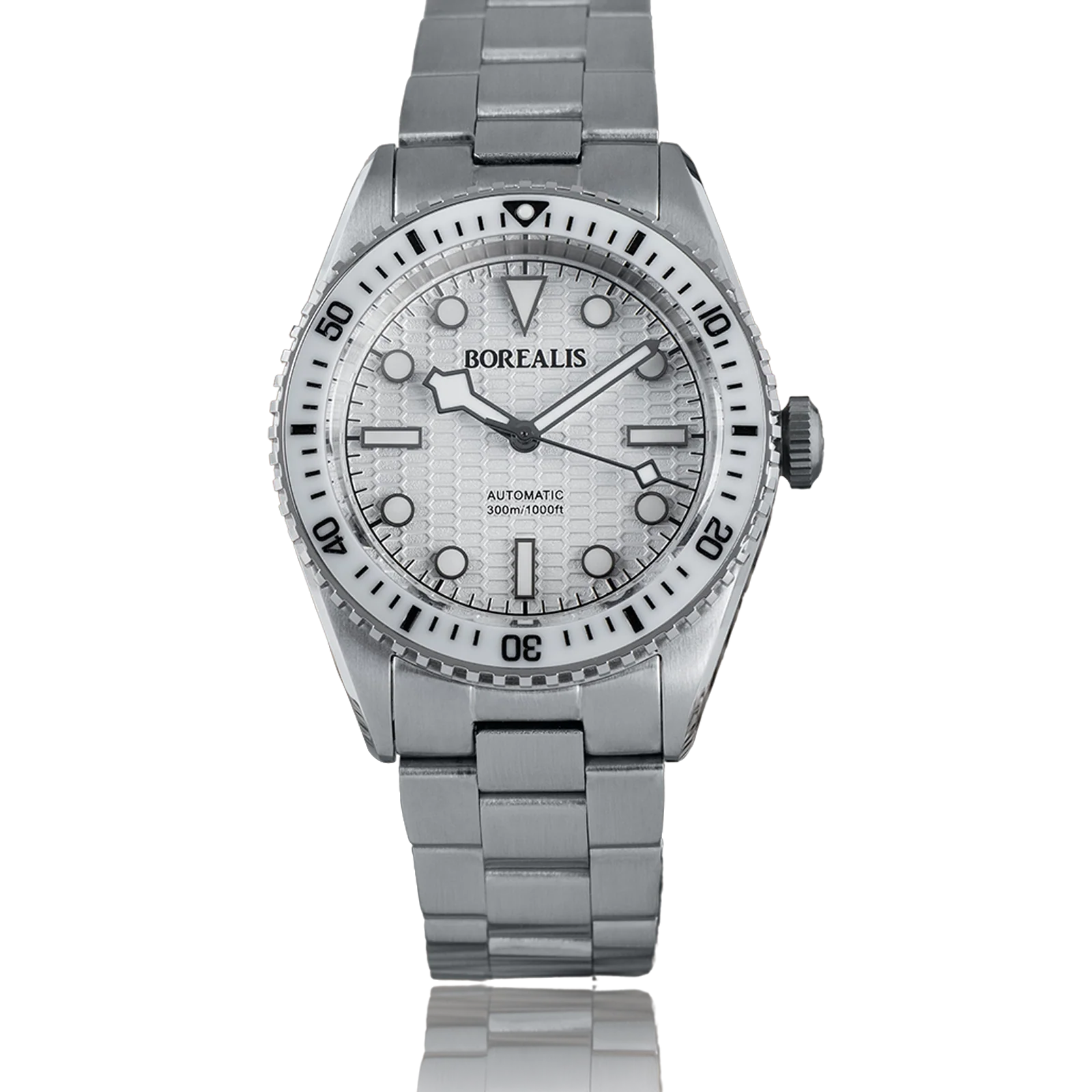 Borealis Bull Shark V2 White Dial Snowflake Hands no Date BBSV2AB thumbnail 3