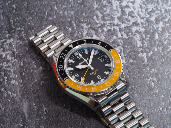 Borealis Estoril 300 GMT Black Dial Arabic Numbers Date Yellow Bezel Version A thumbnail 2