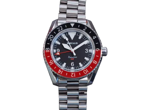 Borealis Estoril 300 GMT Black Dial Big Triangle No Date Black Red Bezel Version K1