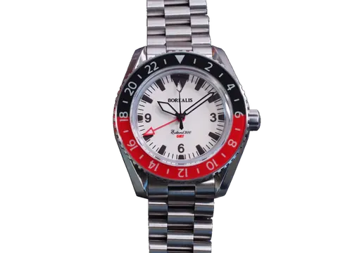 Borealis Estoril 300 GMT Lumed Dial Big Triangle No Date Black Red Bezel Version J1