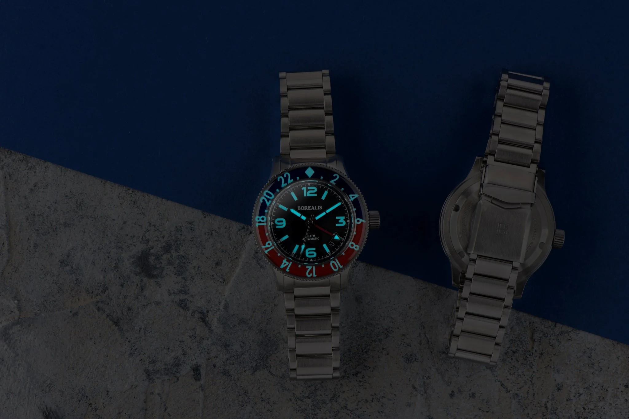 Borealis Sea Storm MK2 GMT Version AA Pepsi Bezel Date thumbnail 2