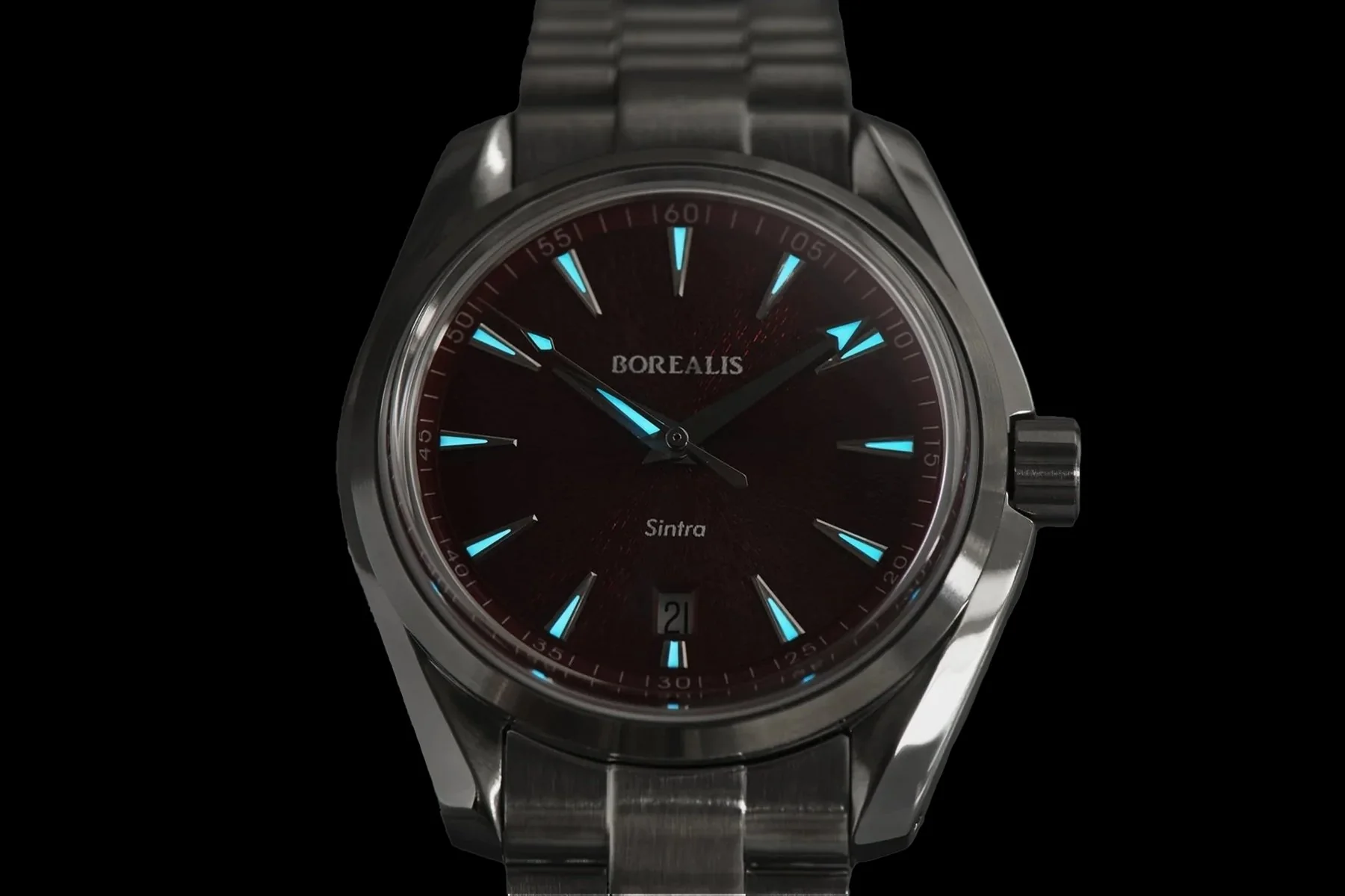 Borealis Sintra Red Sunray dial date Miyota 9015 automatic movement version B.C2