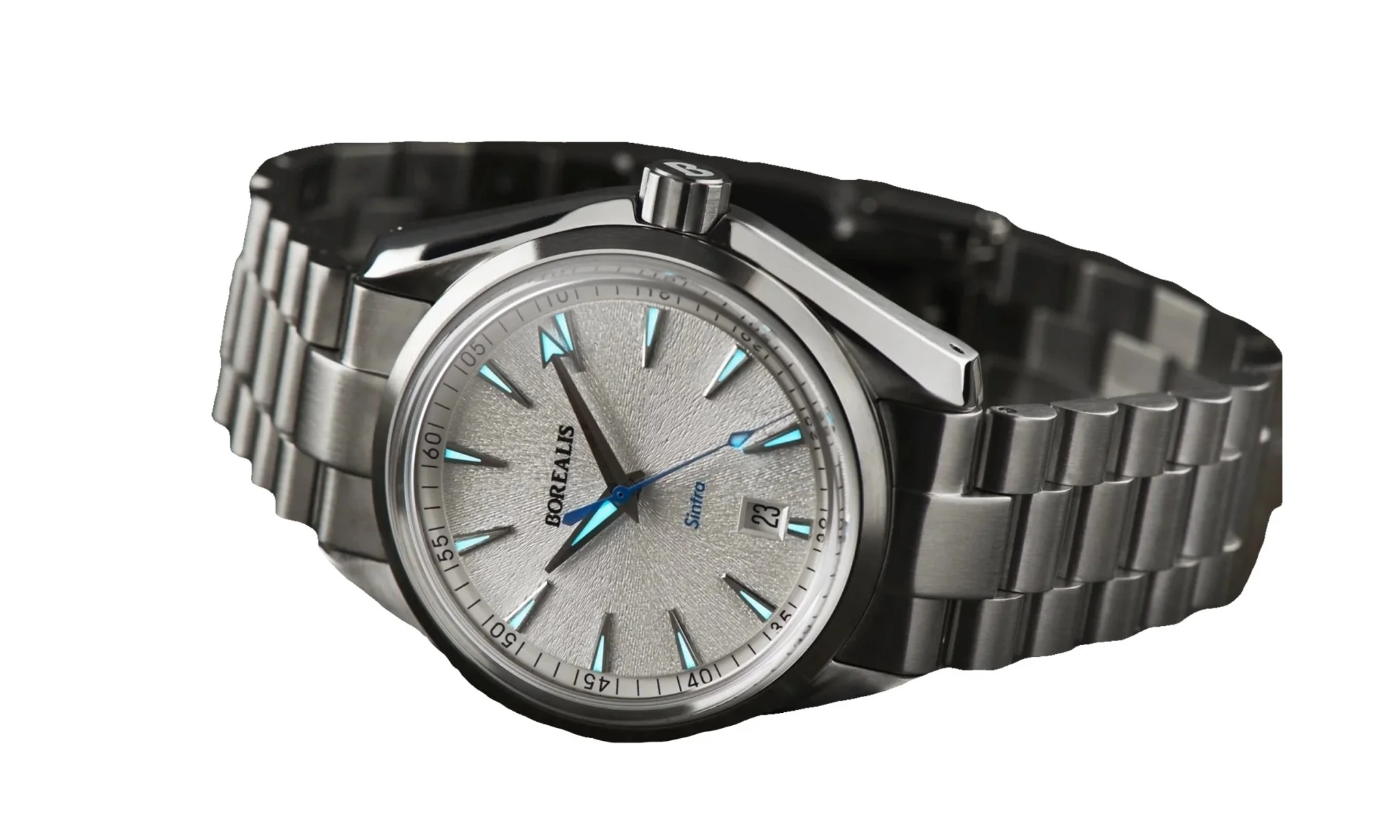 Borealis Sintra Silver White Sunray dial date Miyota 9015 automatic movement version B.C1 thumbnail 2