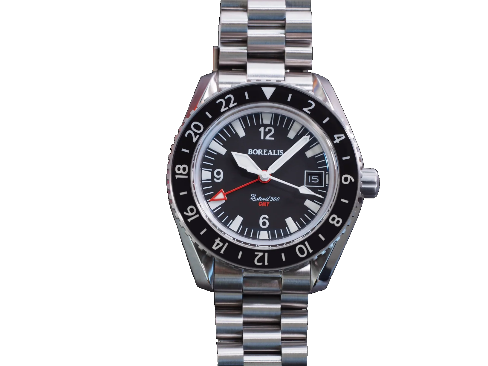 Borealis Estoril 300 GMT Black Dial Arabic Numbers Date Version I thumbnail 2