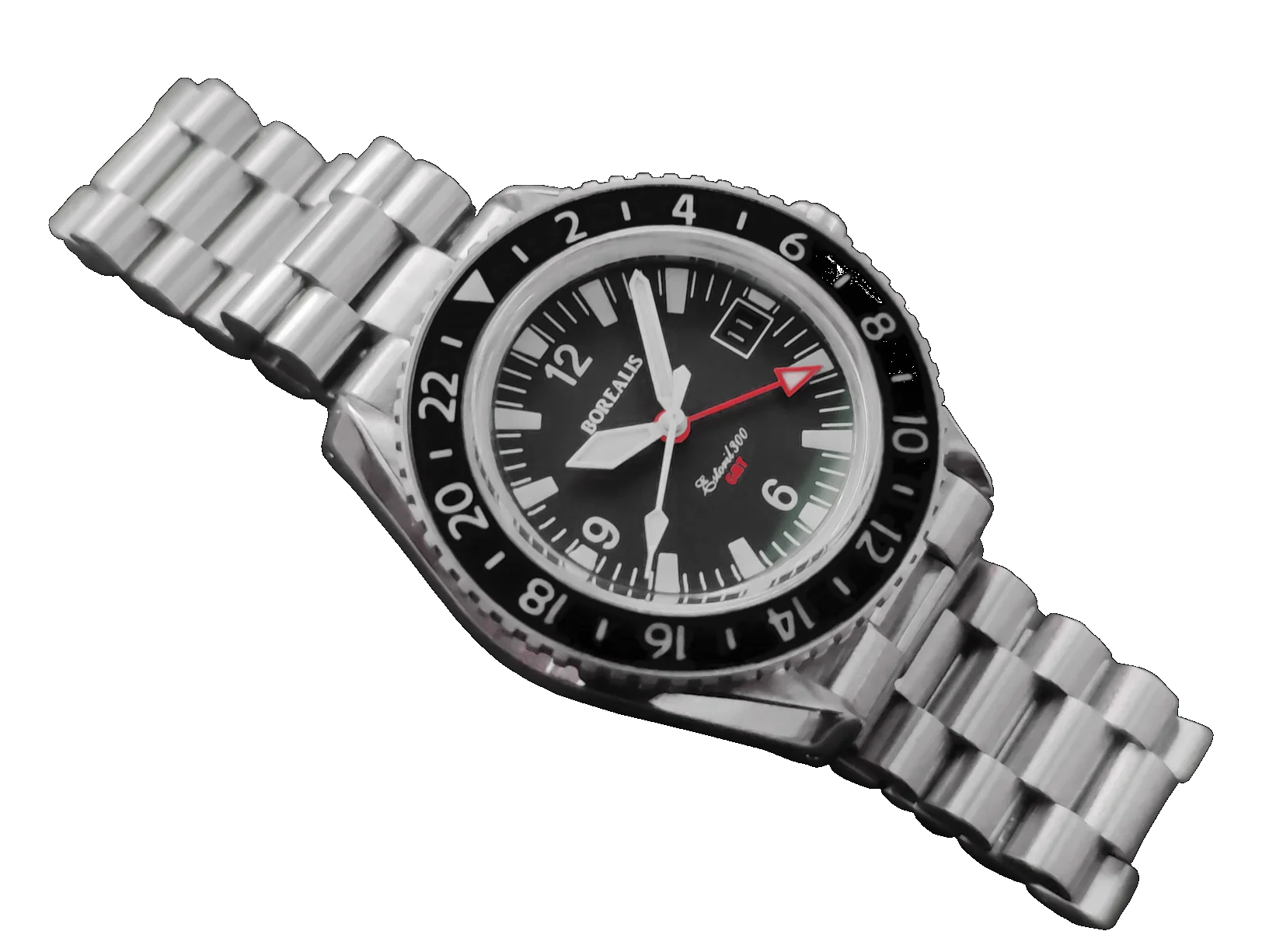 Borealis Estoril 300 GMT Black Dial Arabic Numbers Date Version I thumbnail 3