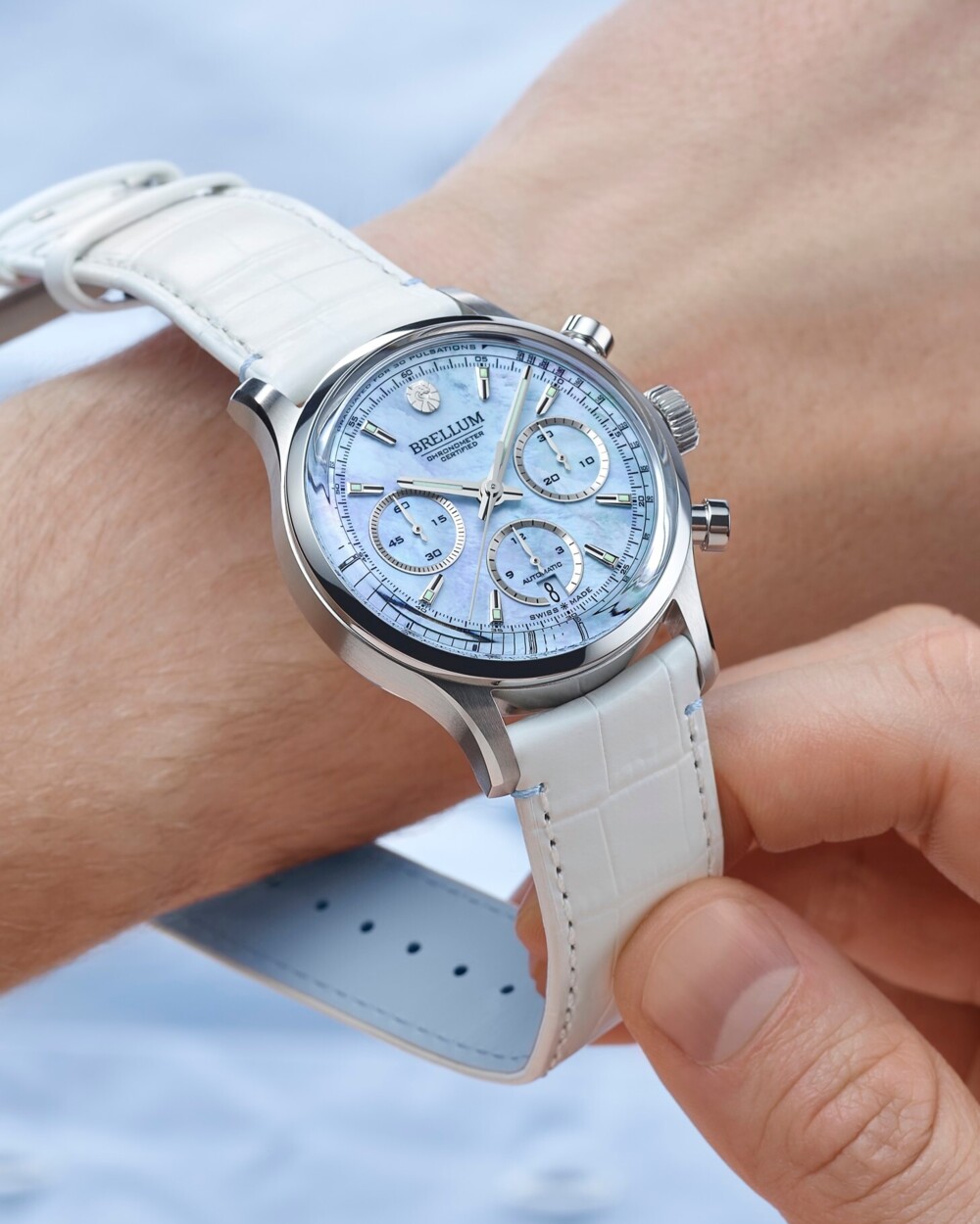 NEW Brellum Duobox TC Moonphase ICE BLUE Chronometer