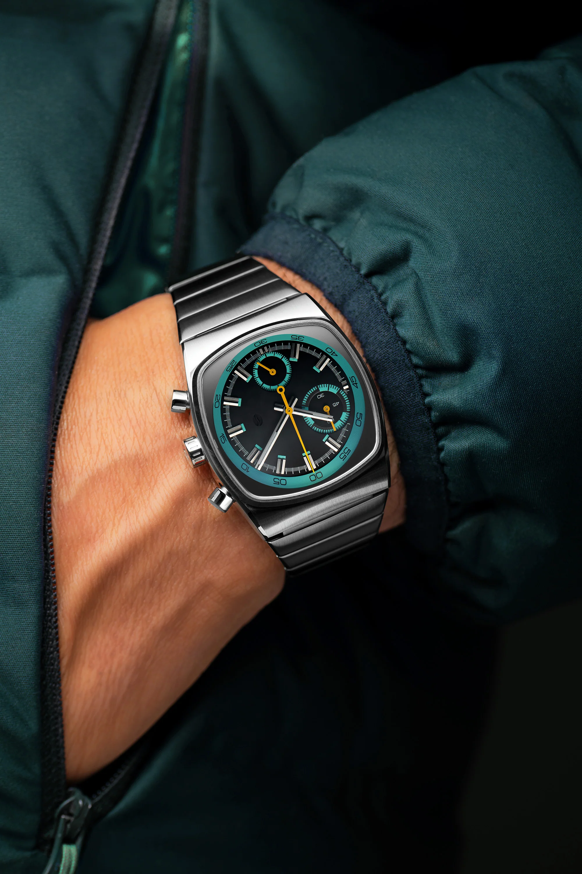 Metric - Teal & Yellow Chronograph Watch thumbnail 2