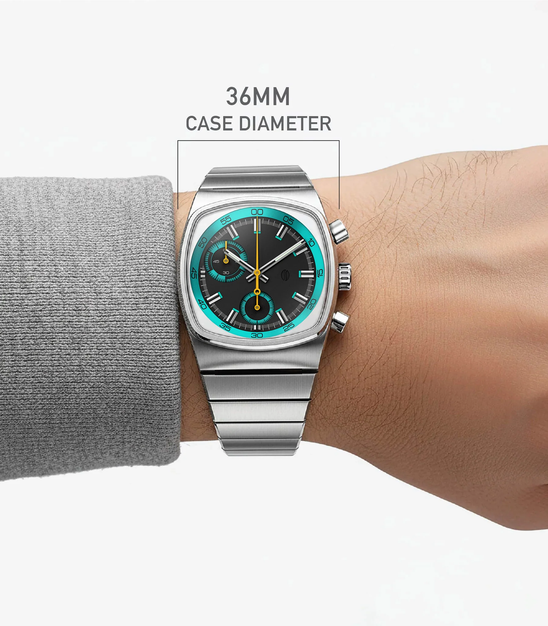 Metric - Teal & Yellow Chronograph Watch thumbnail 4