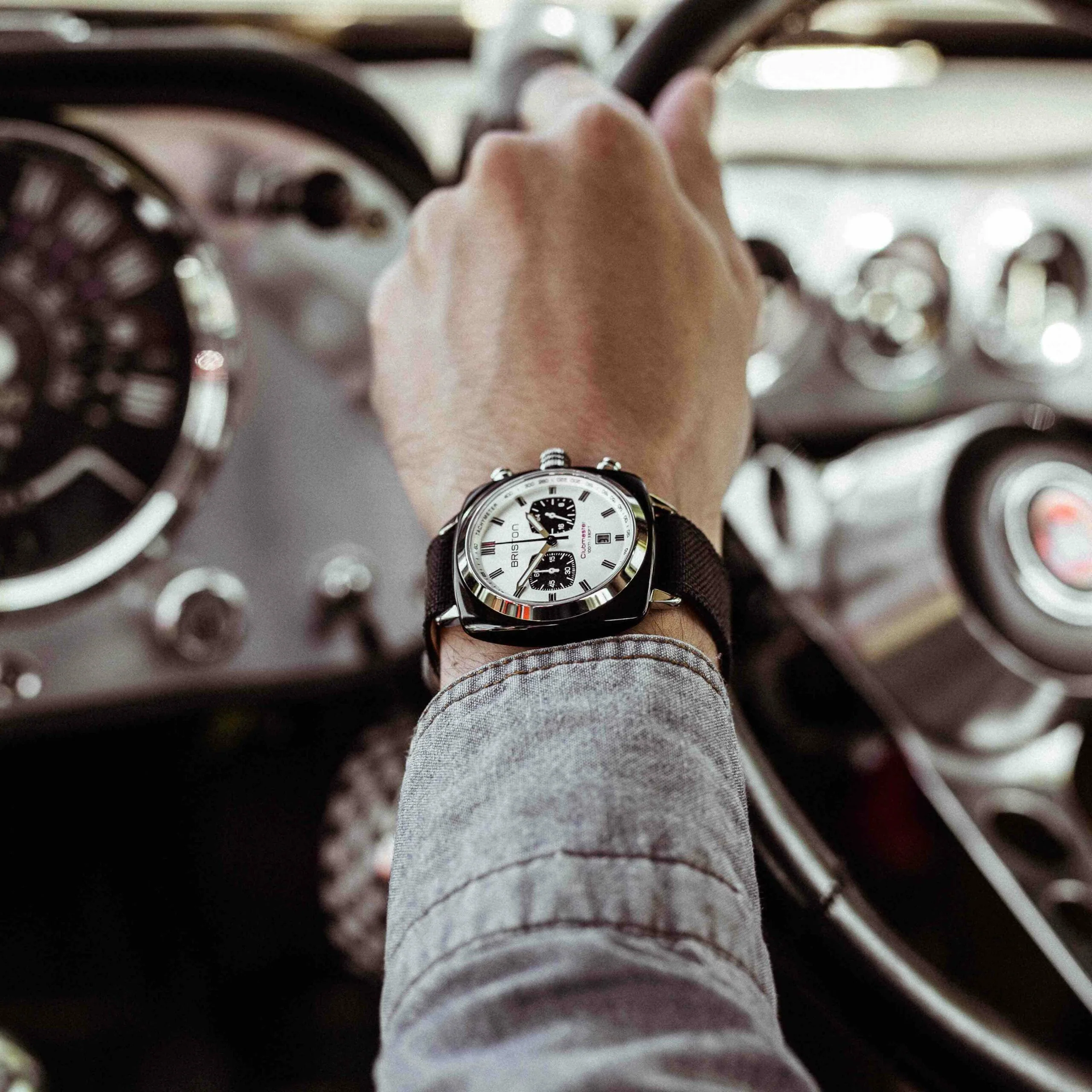 Clubmaster Sport Acétate noir - Chrono - Blanc thumbnail 2