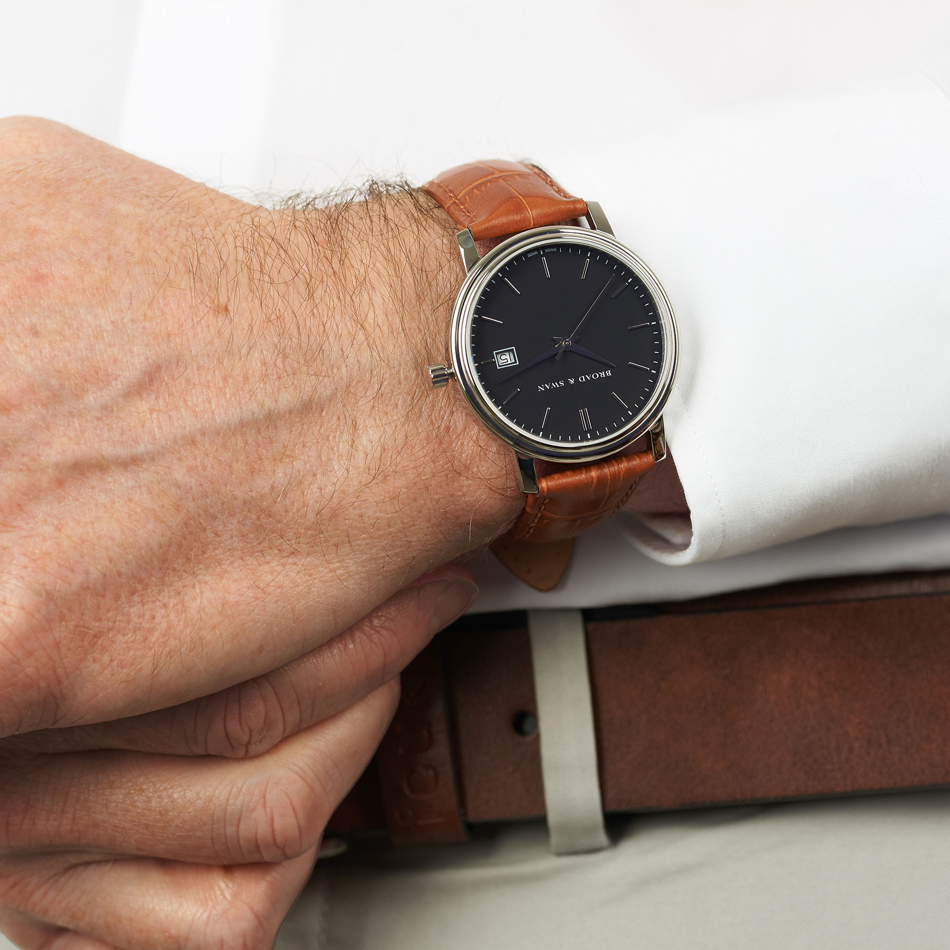 Jack Red - Black & Light Brown Swiss Made Watch thumbnail 4