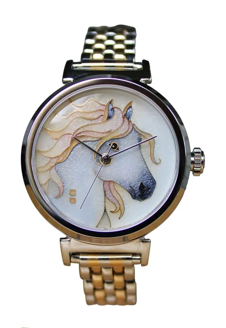 Cloisonné Horse "Lacy" by Merry-Lee Rae - 38mm Swiss Automatic