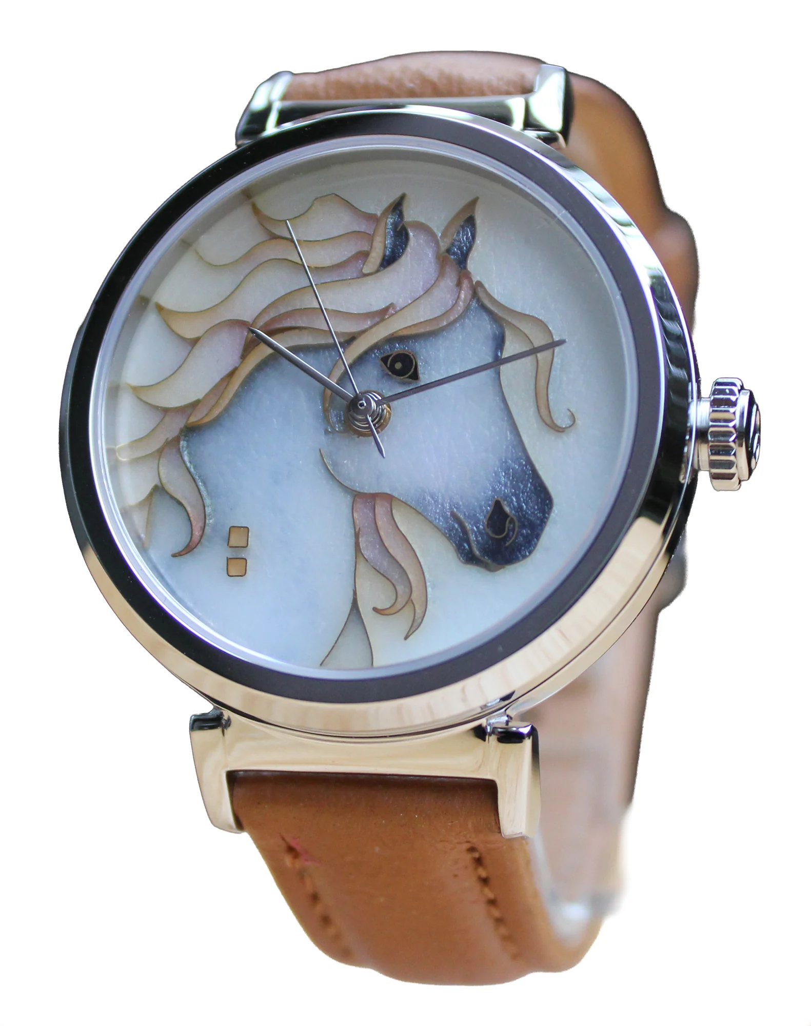 Cloisonné Horse "Lacy" by Merry-Lee Rae - 38mm Swiss Automatic thumbnail 2