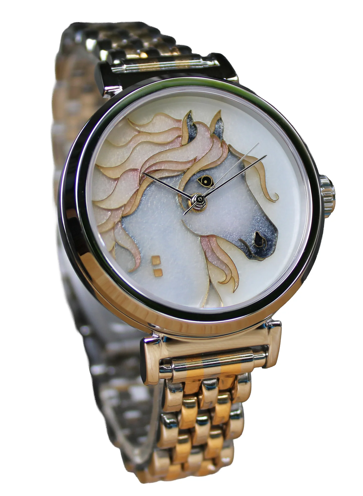 Cloisonné Horse "Lacy" by Merry-Lee Rae - 38mm Swiss Automatic thumbnail 3