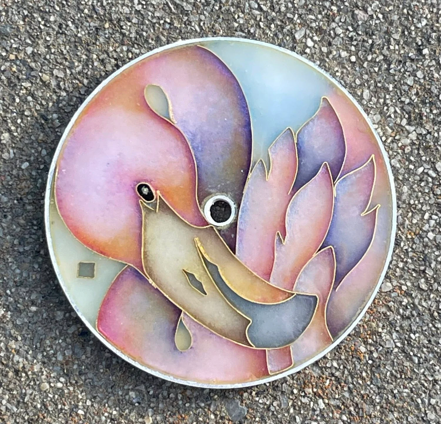 Cloisonné Pastel Flamingo by Merry-Lee Rae - 38mm Swiss Automatic thumbnail 2
