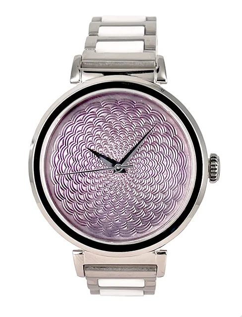 Hand Turned Enamel Guilloché - Wisteria by Rebecca Montgomery - 38mm Swiss Automatic