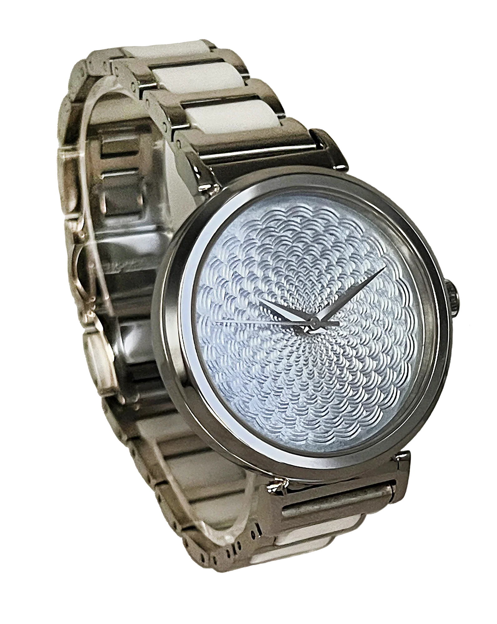 Hand Turned Enamel Guilloché - Ice by Rebecca Montgomery - 38mm Swiss Automatic thumbnail 3
