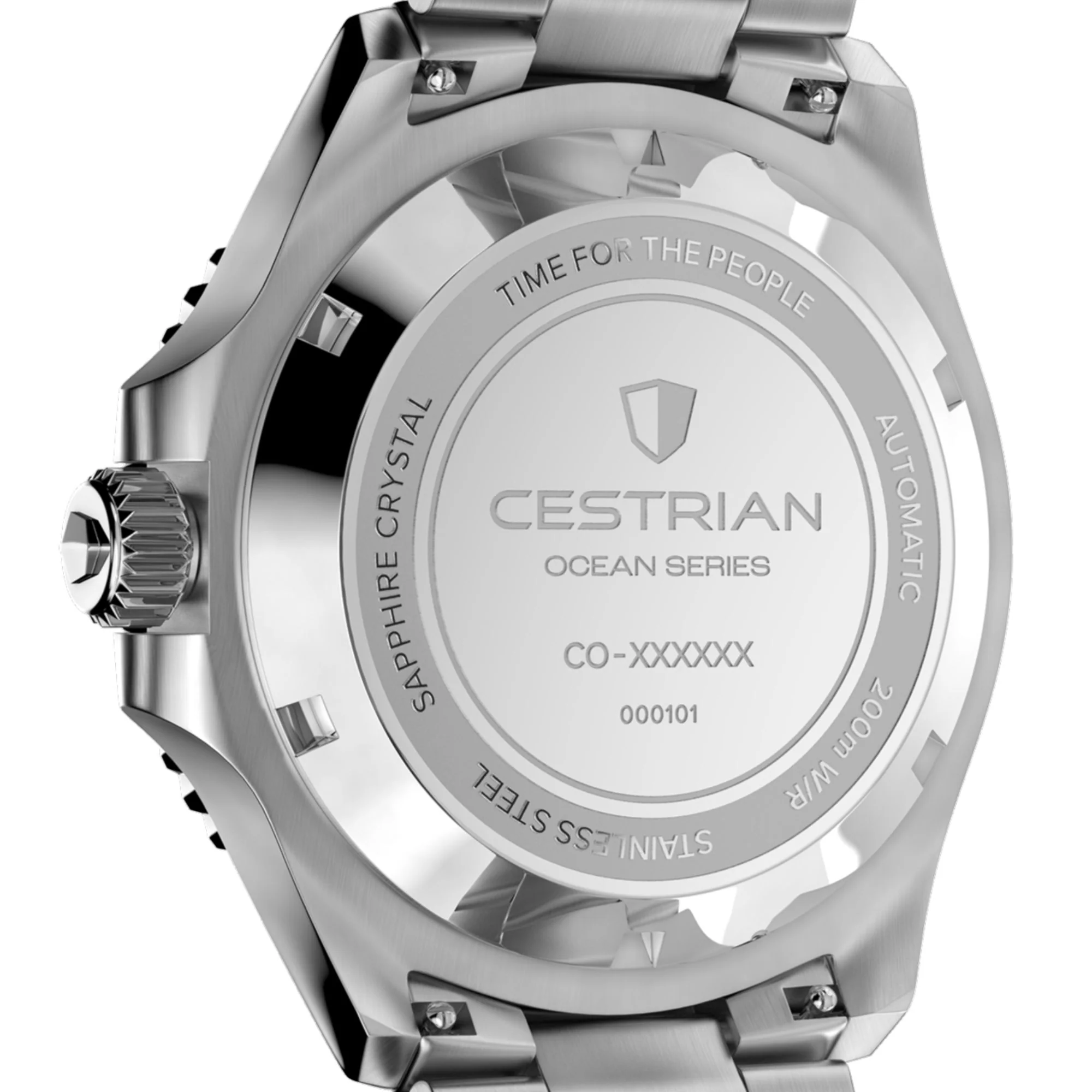 Cestrian Ocean Series GMT 42mm Green Fumé Dial Silicone Strap Automatic Men's Watch thumbnail 3