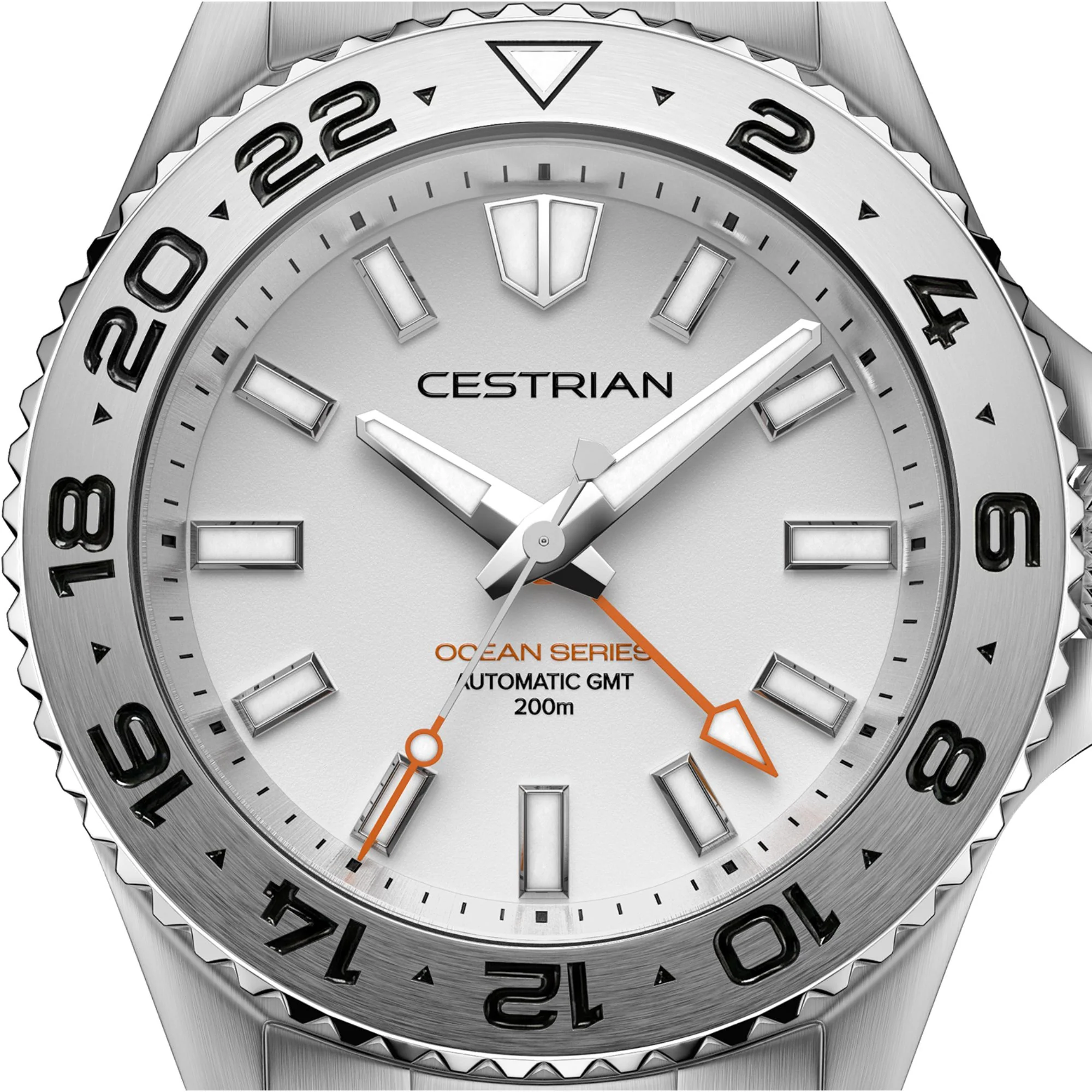 Cestrian Ocean Series GMT 42mm Silver White Dial Steel Bracelet Automatic Men's Watch thumbnail 4