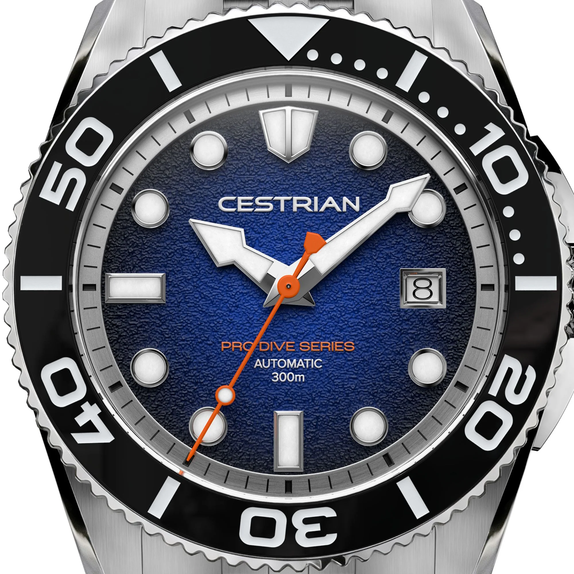 Cestrian Pro Dive Series 42mm Blue Fumé Dial Silicone Strap Automatic 300m Men's Watch thumbnail 2