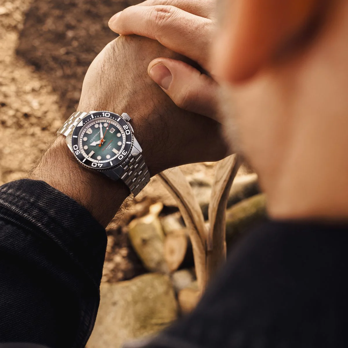 Cestrian Pro Dive Series 42mm Teal Fumé Dial Steel Bracelet Automatic 300m Men's Watch thumbnail 2