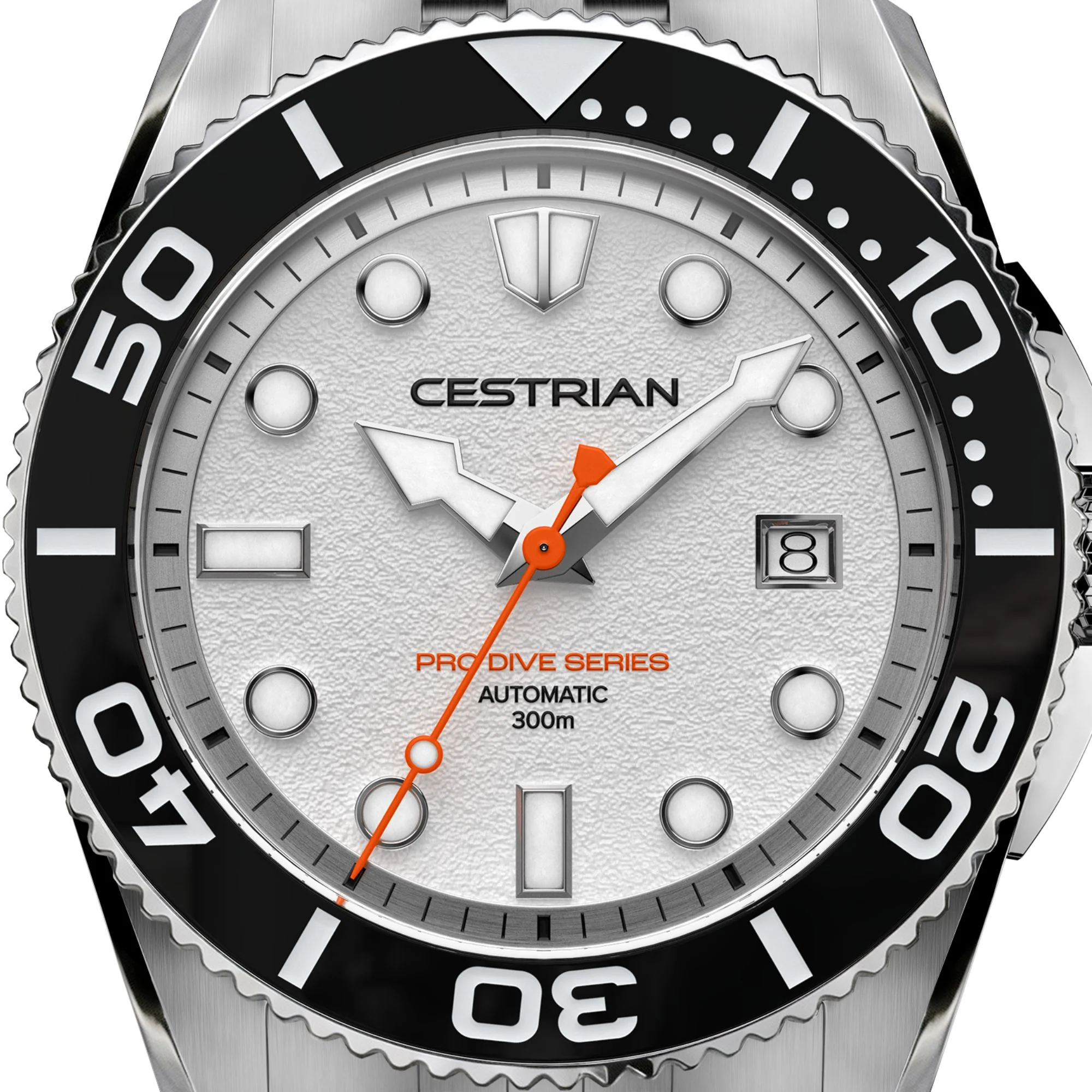 Cestrian Pro Dive Series 42mm White Dial Silicone Strap Automatic 300m Men's Watch thumbnail 2