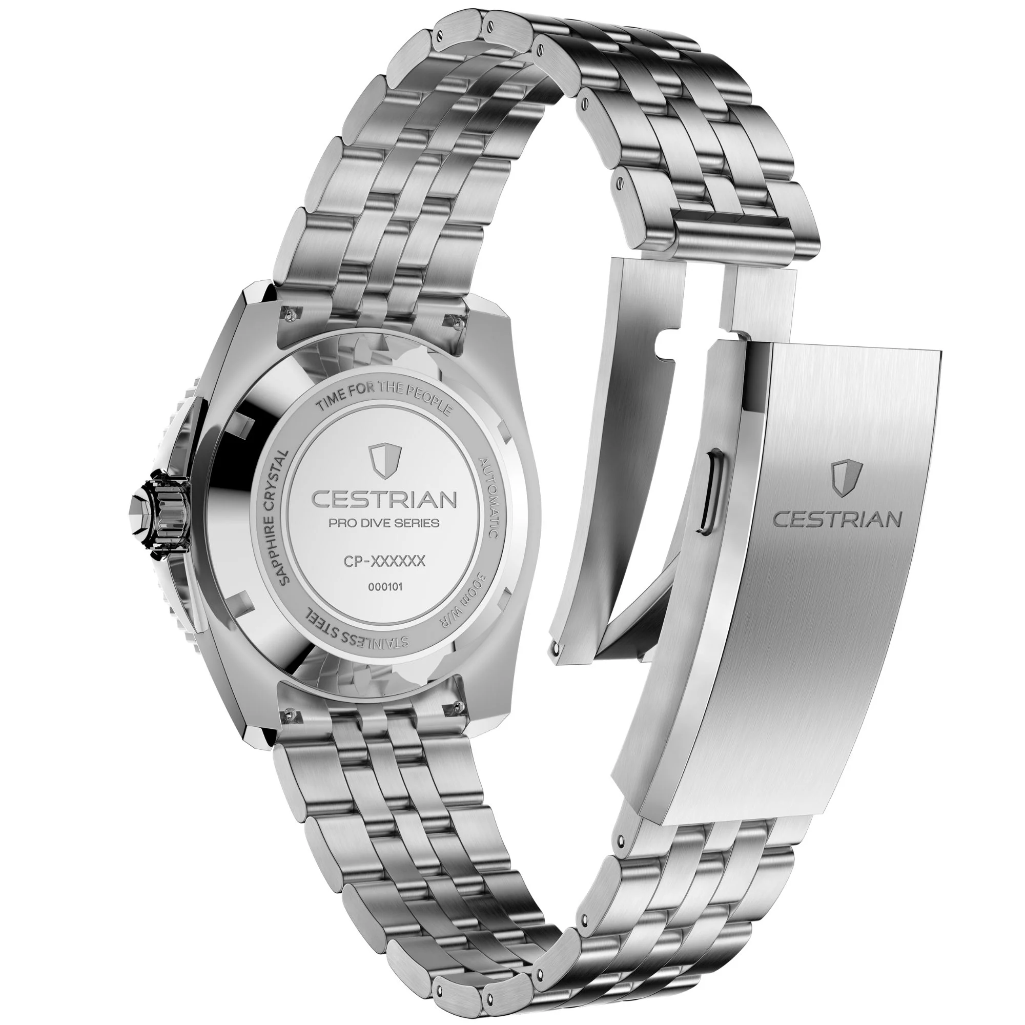 Cestrian Pro Dive Series 42mm White Dial Steel Bracelet Automatic 300m Men's Watch thumbnail 2