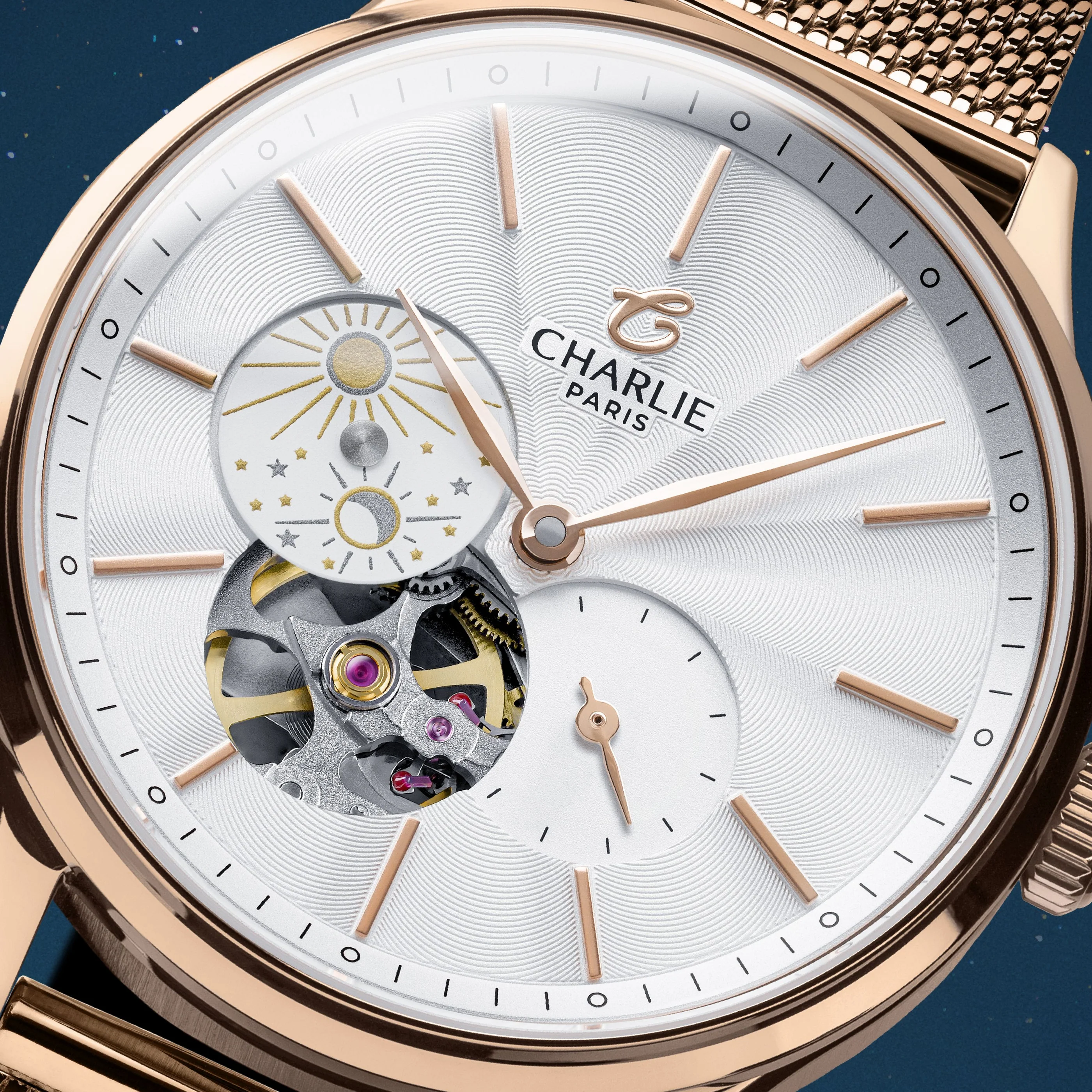 INITIAL 36 - Open Heart Day/Night - Rose Gold