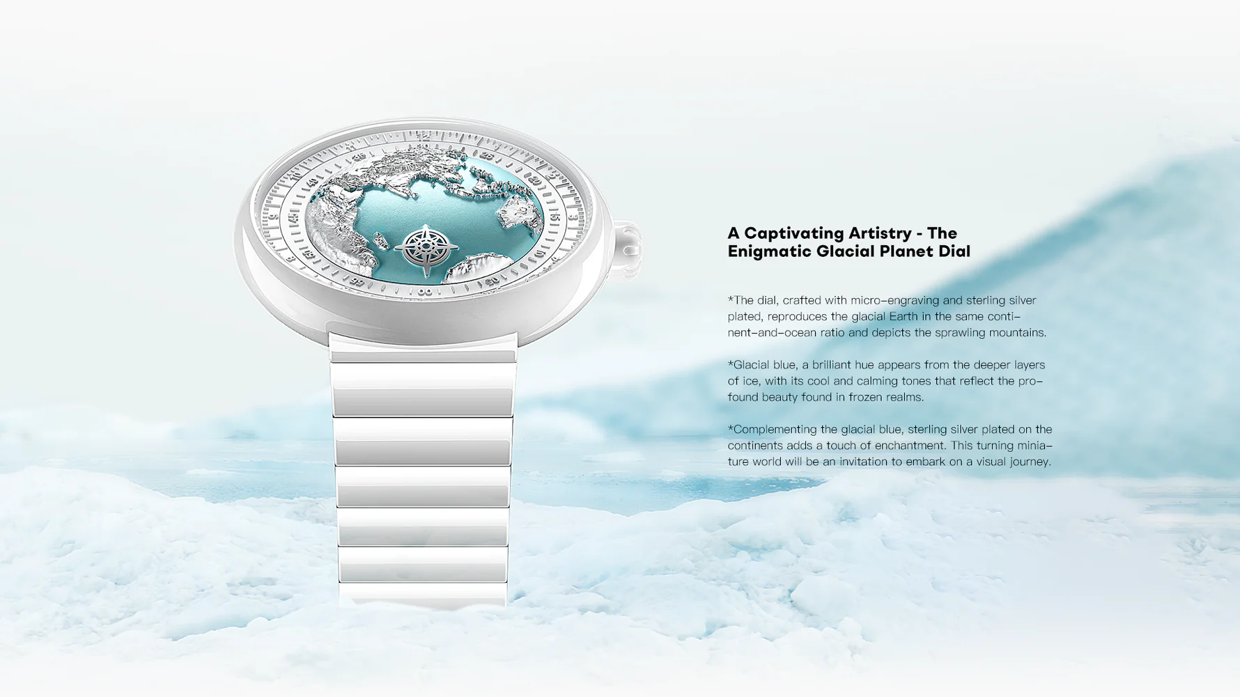 CIGA design MECHANICAL WATCH BLUE PLANET Â· ICE AGE thumbnail 2