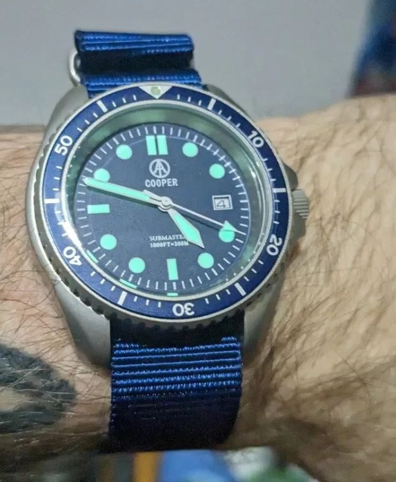 COOPER SUBMASTER STEEL FINISH ROYAL NAVY MILITARY DIVERS WATCH SM2021ST thumbnail 2