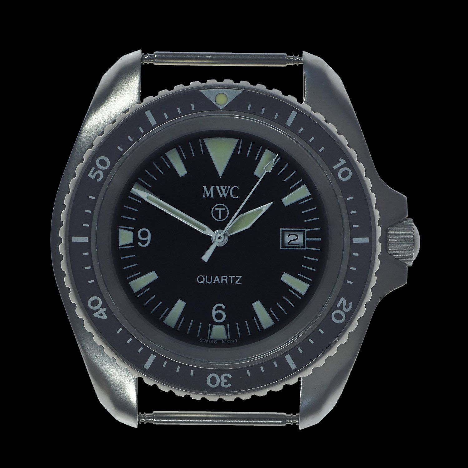 MWC 1999-2001 Pattern Stainless Steel Quartz Military Divers Watch on Grey NATO thumbnail 2