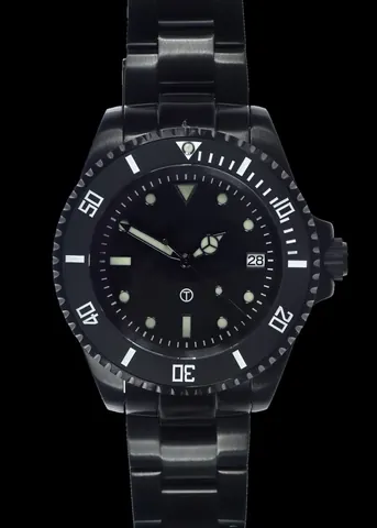 MWC 24 Jewel 300m Automatic Divers Watch with PVD Bracelet, Ceramic Bezel