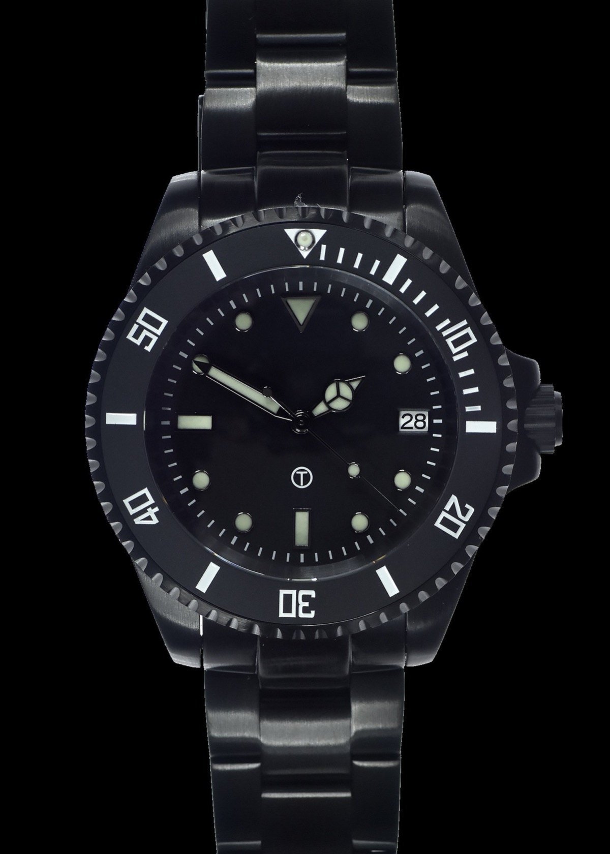 MWC 24 Jewel 300m Automatic Divers Watch with PVD Bracelet, Ceramic Bezel