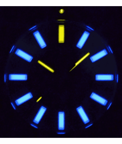 DAYNIGHT STEALTH OPS CARBON CASE BLACK DIAL BLUE /YELLOW FLAT TRITIUM TUBES AUTOMATIC WATCH SCREW DOWN CROWN thumbnail 2