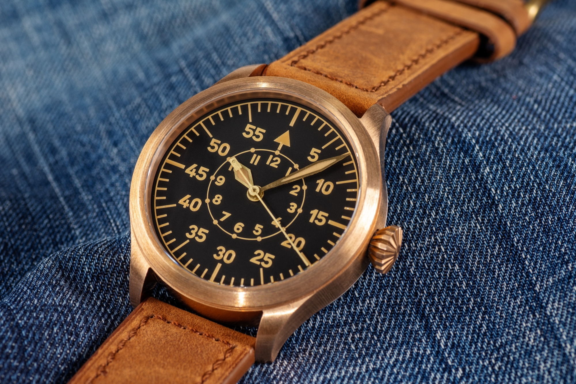 Pilot watch 44 mm Type B Bronze CuSn8 thumbnail 2