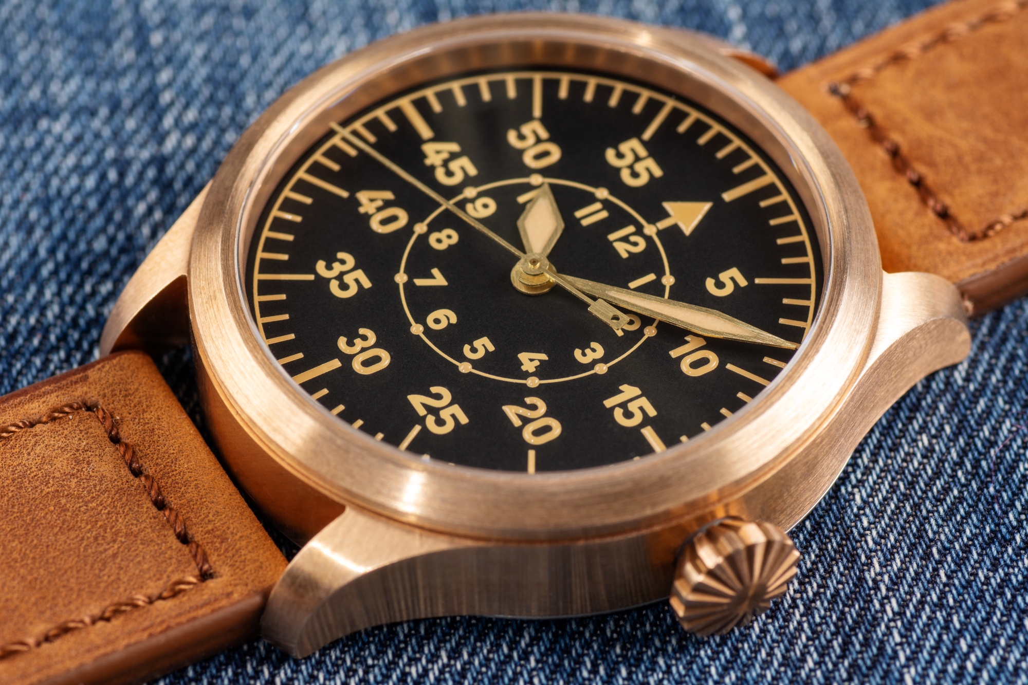 Pilot watch 44 mm Type B Bronze CuSn8 thumbnail 3