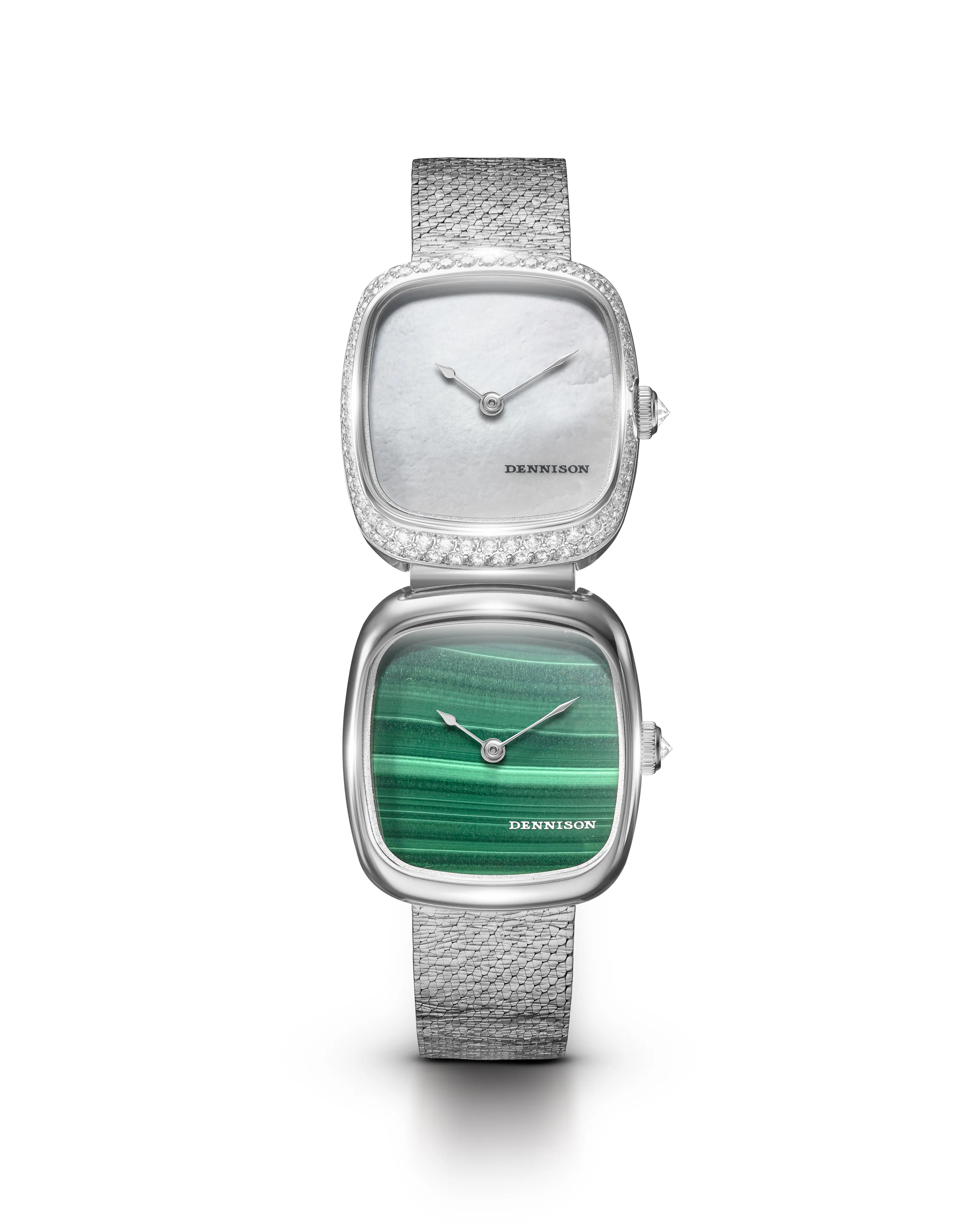 Dual Time Mini  White MOP & Malachite thumbnail 2