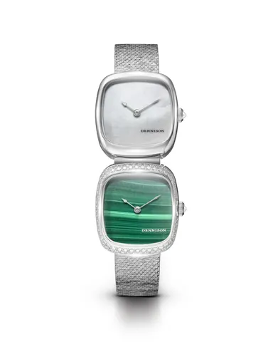 Dual Time Mini  White MOP & Malachite