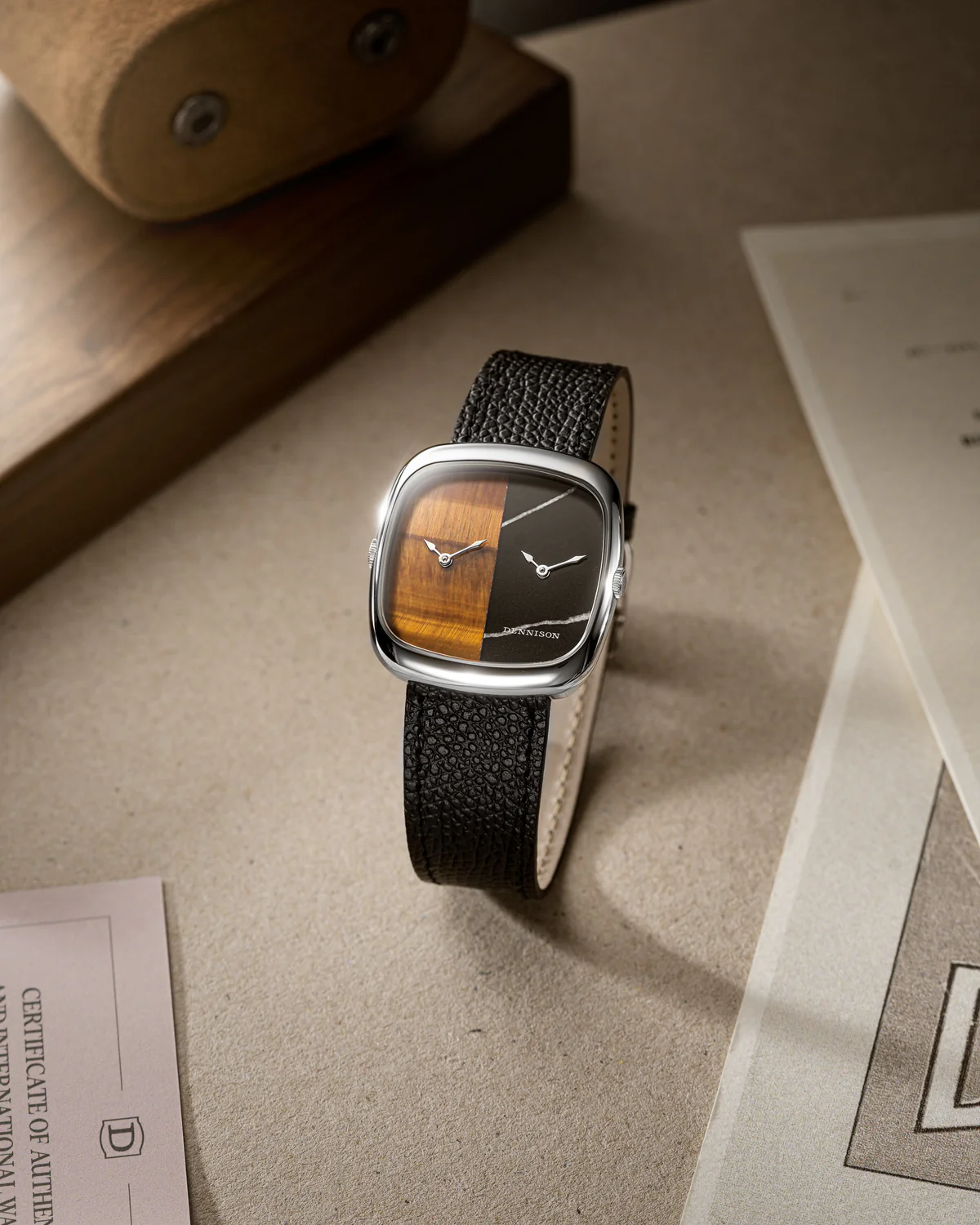 Tiger Eye & Marble In Steel