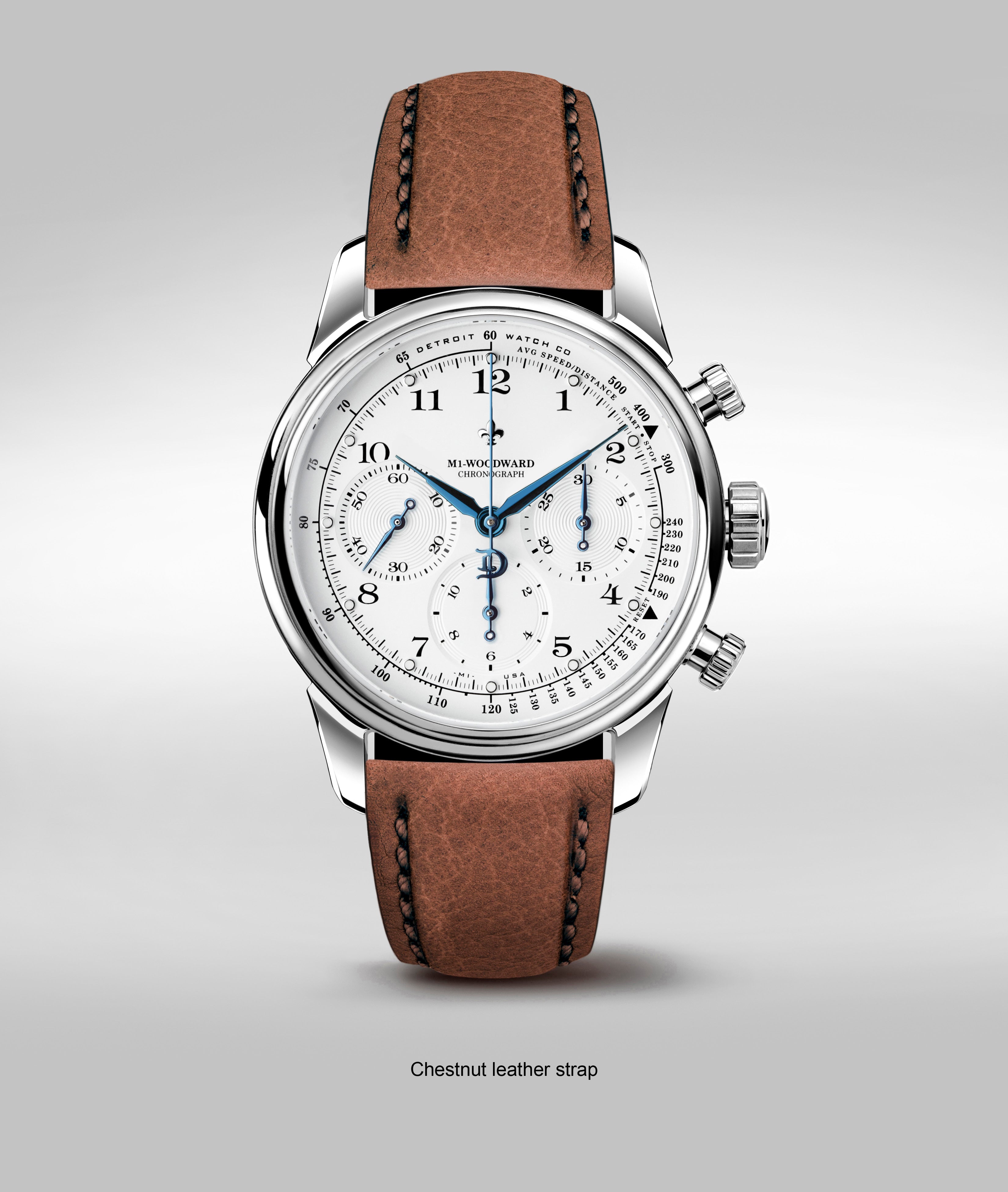 42mm M1-Woodward® Classic Arabic dial Chronograph Exhibition Blue Hands thumbnail 7
