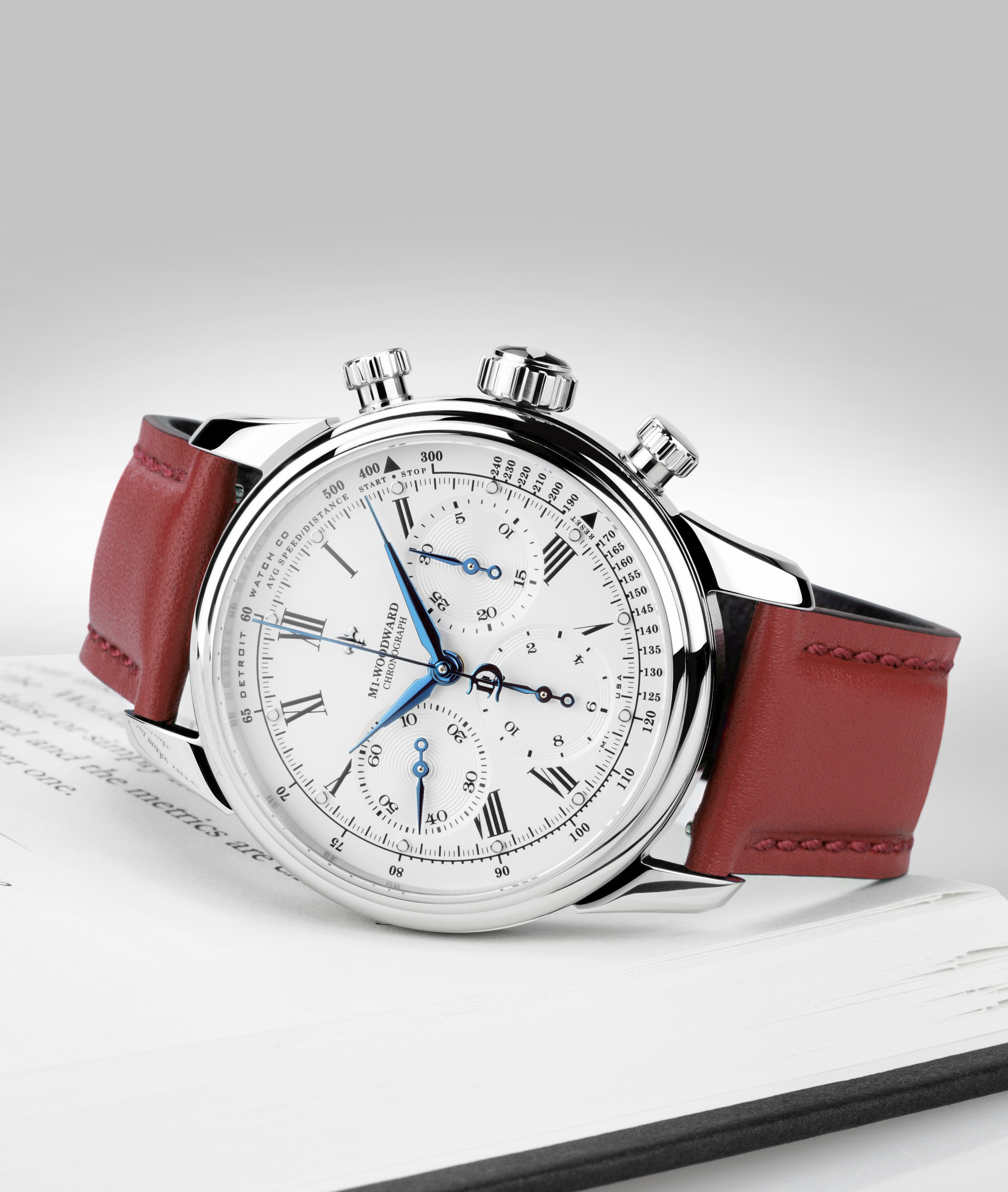 42mm M1-Woodward® Classic Roman Dial Chronograph Exhibition Blue Hands thumbnail 3